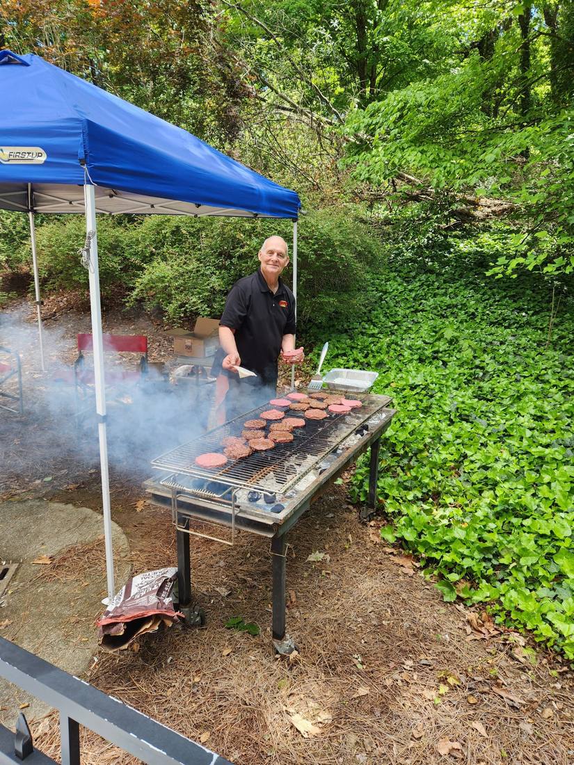 Burgers on the grill
